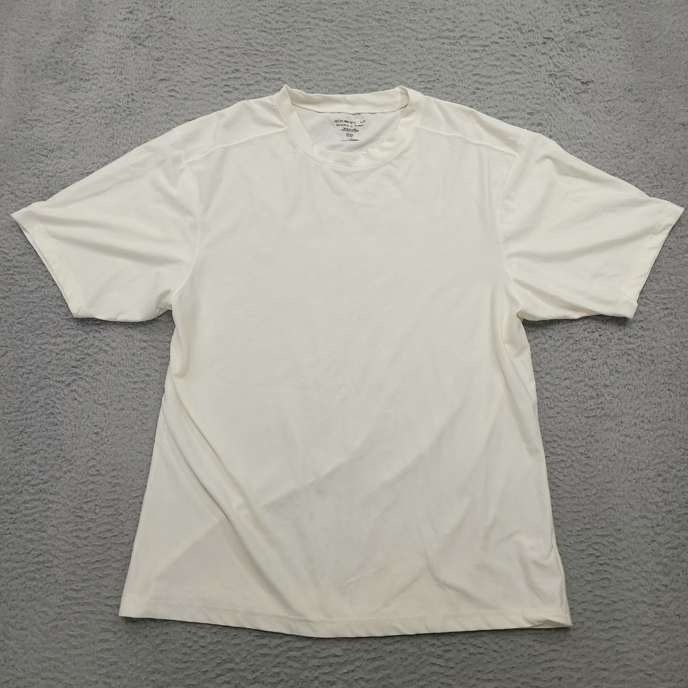Exofficio Mens L Crew Neck Shirt Off White Short Sleeve Base‎ Layer T-Shirt